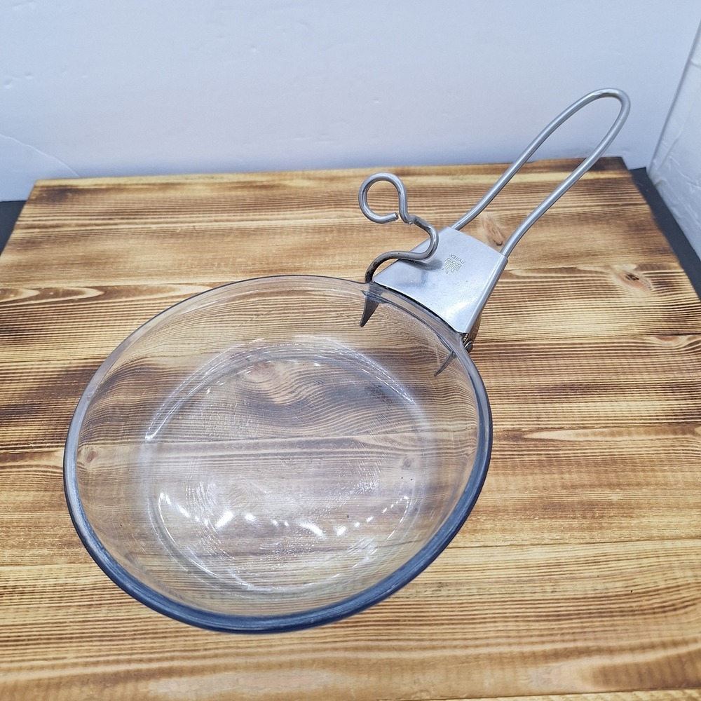 Pyrex‎ Flameware Metal Grip Removable Handle & Glass Skillet /0825-127-2